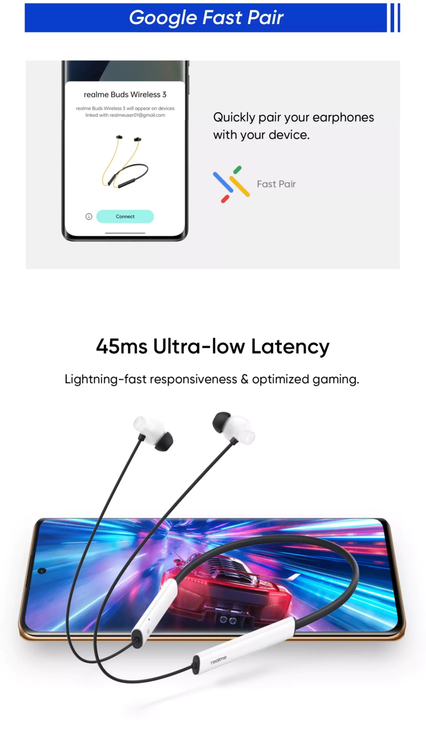 Zopic realme Buds Wireless 3 Neckband Active 40 Hours Battery Life, 360° Spatial Audio Effect, 30dB Noise Cancellation, 45ms Ultra Low Latency, Microphone, 10 m Ra
